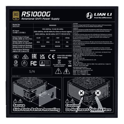 7. Lian Li RS1000G moduł zasilaczy 1000 W 20+4 pin ATX ATX Czarny