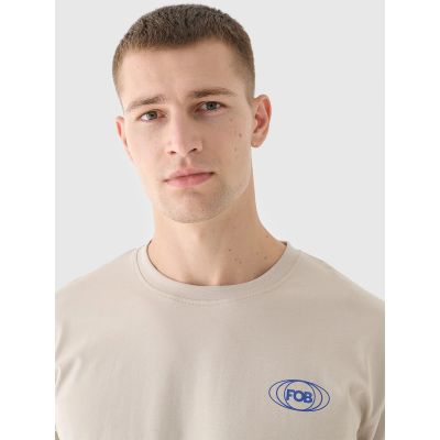6. T-shirt oversize z nadrukiem męski 4F 4FRSS24TTSHM2535-83S