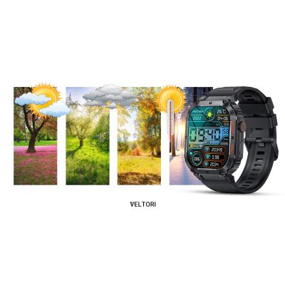 18. Smartwatch VELTORI VT200-1 Czarny Pasek Silikonowy