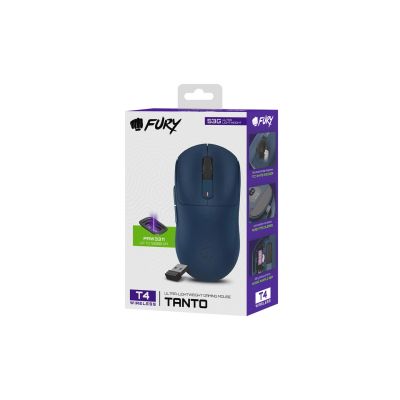 Mysz dla graczy Fury Tanto T4 12000DPI RGB granatowa gamingowa bezprzewodowa
