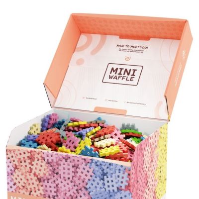 7. Klocki konstrukcyjne Marioinex Mini Waffle, 500 elementów pastelowe
