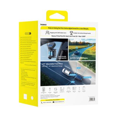 9. Kamera samochodowa Baseus PrimeTrip VD1 wideorejestrator 2K+1080p - czarna