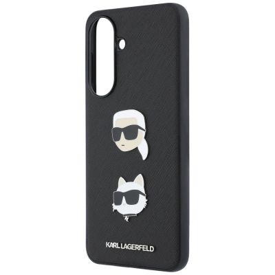 6. Etui Karl Lagerfeld w/ Karl&Choupette Heads Pins&Logo na Samsung Galaxy A37 5G - czarne