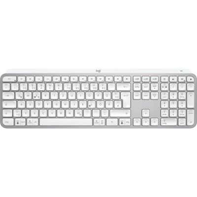 9. Klawiatura Logitech MX Keys S 920-011566 RF Wireless + Bluetooth QWERTZ Niemiecki Aluminium, Biała