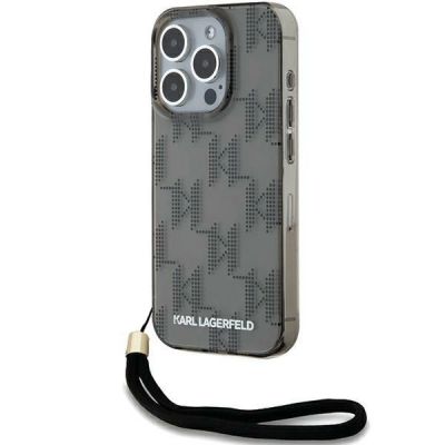 Etui Karl Lagerfeld IML Mono KL Pattern & Cord na iPhone 15 Pro Max - czarne