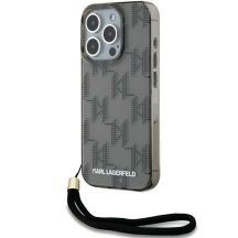 Etui Karl Lagerfeld IML Mono KL Pattern & Cord na iPhone 15 Pro Max - czarne