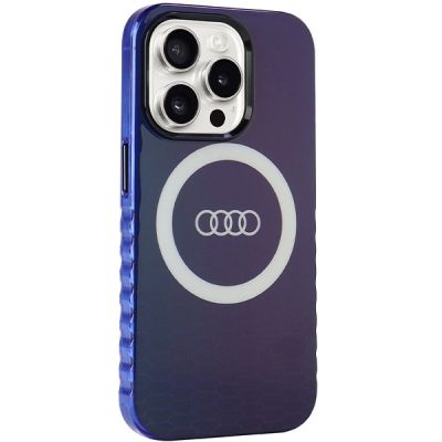 6. Etui Audi IML Big Logo MagSafe na iPhone 15 Pro - niebieskie