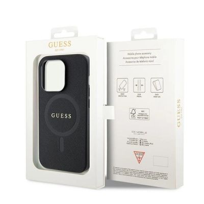 8. Etui Guess Saffiano MagSafe do iPhone 15 Pro Max - czarne