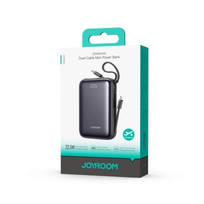 6. Powerbank Joyroom JR-PBF29 20000mAh 22,5W z podwójnym kablem - czarny