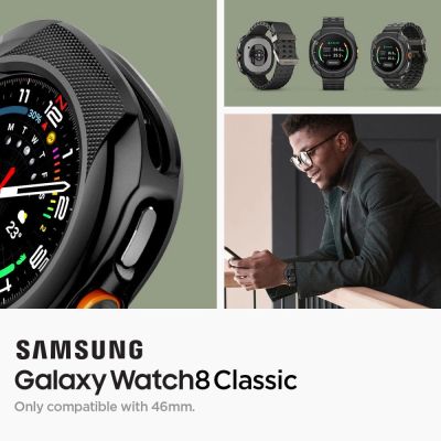 8. Etui Spigen Liquid Air na Samsung Galaxy Watch 8 Classic 46 mm - czarne