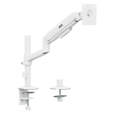 6. ERGO OFFICE UCHWYT / WIESZAK NA MONITOR SPRĘŻYNA GAZOWA, 17"-32", 1-10KG, BIAŁY MAT, MAX. VESA 100X100 ER-691 W