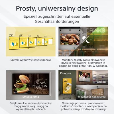 3. Sony FW-43EZ20L signage display Płaski panel Digital Signage 109,2 cm (43") LED Wi-Fi 350 cd/m2 4K Ultra HD Czarny Android 16/7