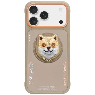 Etui Nimmy Glasses Cool Dog MagSafe do iPhone 17 Pro - beżowe