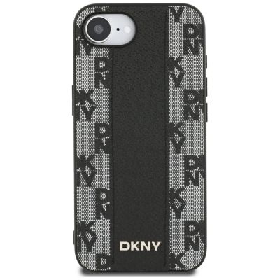 3. Etui DKNY Leather Checkered Mono Pattern MagSafe na iPhone 16e - czarny