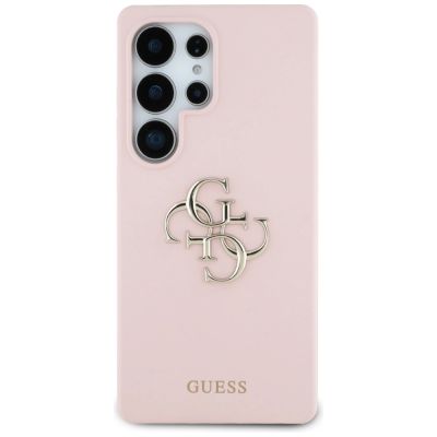 3. Etui Guess Silicone Big 4G Logo Bottom Script na Samsung Galaxy S25 Ultra - różowe