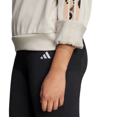6. Bluza damska adidas Animal Print 3-Stripes French Terry Sweatshirt kremowa JM1836
