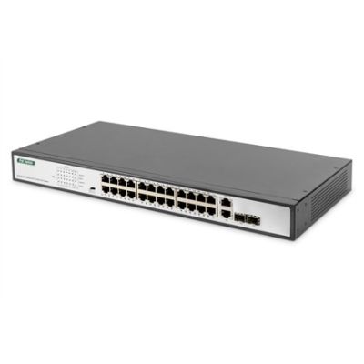5. Digitus DN-95343 przełącznik sieciowy Nie zarządzany Fast Ethernet (10/100) Obsługa PoE 1U Czarny, Srebrny