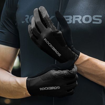 19. Rękawiczki rowerowe Rockbros wiosna/lato/jesień, pełne, rozmiar: XL- czarne