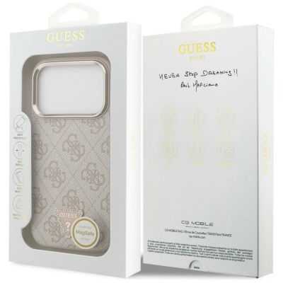 8. Etui Guess 4G Triangle Logo MagSafe na iPhone 18 Pro / 17 Pro - różowo-złote