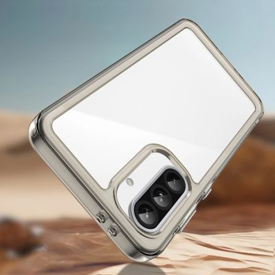 6. Etui Outer Space Case do Samsung Galaxy A56 pokrowiec z elastyczną ramką - półprzezroczyste, czarne