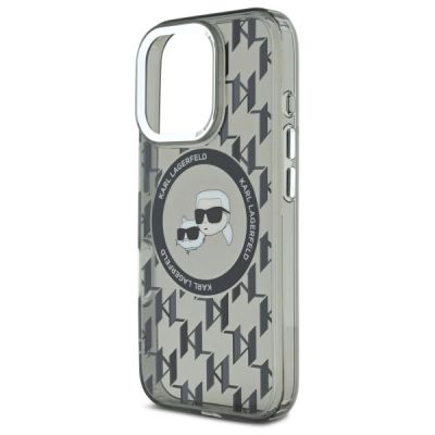 6. Etui Karl Lagerfeld IML Monogram Karl & Choupette Head MagSafe na iPhone 16 Pro - czarne