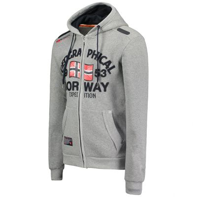 3. Bluza z kapturem męska Geographical Norway Flag DB MEN 054 szara (WW6088H/GN/Blended Grey)