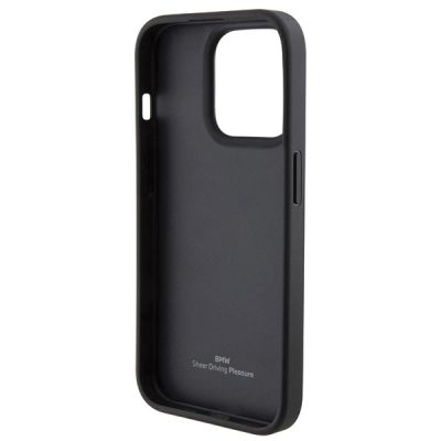 7. Etui BMW Leather Blue Dots na iPhone 15 Pro Max - czarne