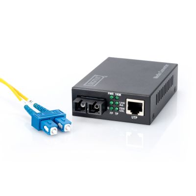 13. Digitus Media konwerter RJ45 10/100Base-TX na SC duplex 100Base-FX, Tx/Rx 1310nm, 20 km