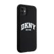 5. Etui DKNY Liquid Silicone White Printed Logo MagSafe na iPhone 11 / Xr - czarne