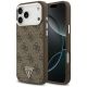 Etui Guess 4G Triangle Logo MagSafe na iPhone 18 Pro Max / 17 Pro Max - brązowo-srebrne