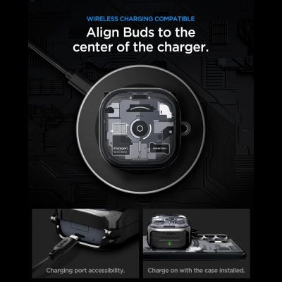 9. Etui Spigen Ultra Hybrid Zero One na Samsung Galaxy Buds 4 / 4 Pro - czarne