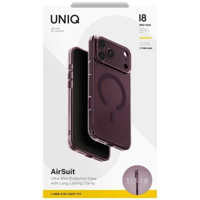 6. Etui UNIQ Airsuit Magclick Charging na iPhone 18 Pro Max / 17 Pro Max - burgundowe