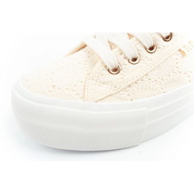 6. Lee Cooper buty sportowe damskie trampki koronkowe beżowe platforma