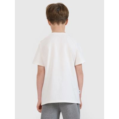 5. T-shirt regular z nadrukiem chłopięcy 4F 4FJRSS25TTSHM2643-11S