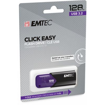 3. Emtec Click Easy pamięć USB 128 GB USB Typu-A 3.2 Gen 1 (3.1 Gen 1) Czarny, Fioletowy