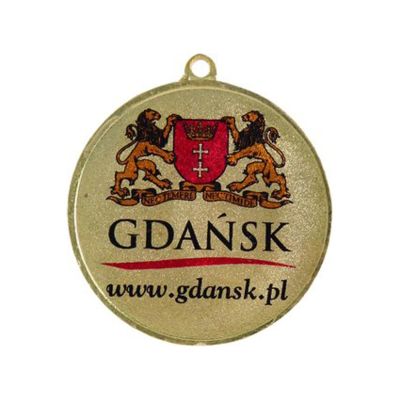 5. Medal złoty z miejscem na emblemat 25 mm - medal stalowy z nadrukiem luxor jet