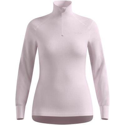 Koszulka termoaktywna z długim rękawem damska Odlo ACTIVE WARM BL TOP turtle neck l/s half zip różowa   M