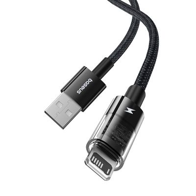 2. Kabel Baseus Gem Typ USB typ A do iP 2.4A 1m (czarny)