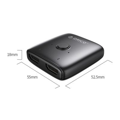 4. Adapter HDMI Orico AS2-A1 dwukierunkowy splitter - czarny