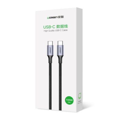 14. Kabel Ugreen US316 70427 USB-C - USB-C PD QC FCP 100W 5A 480Mb/s 1m - szary