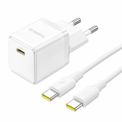16. Ładowarka sieciowa Baseus Palm 1C 20W (z kablem Baseus Mini White USB-C 60W (20V/3A) 1m) - biała