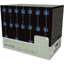 LAMPKI CHOINKOWE KURTYNA ŚWIETLNA 200x200 CM 408LED PŁATKI ŚNIEGU MULTIKOLOR
