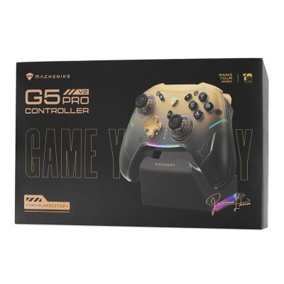3. Kontroler do gier Machenike G5Pro Premium Edition bezprzewodowy ze stacją ładującą - czarno-złoty