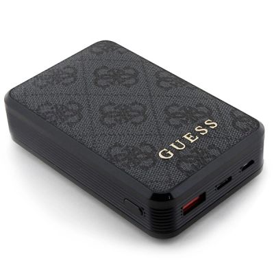 3. Powerbank Guess 4G Leather Metal Logo 18W 10000mAh - czarny