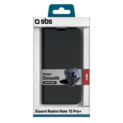 2. Etui SBS Wallet Smooth na Xiaomi Redmi Note 15 Pro+ z klapką - czarne