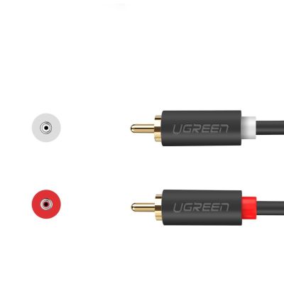 12. Kabel Ugreen AV104 10520 audio 2RCA (męski) / 2RCA (męski) 5m - szary