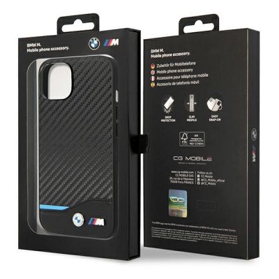 8. Etui BMW Leather Carbon na iPhone 14 - czarne
