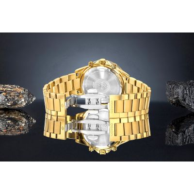 6. Zegarek Męski Giewont Chronograph Sapphire Złoto Niebieski GW3520-B5