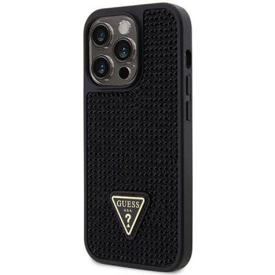 2. Etui Guess Rhinestone Triangle na iPhone 14 Pro - czarne