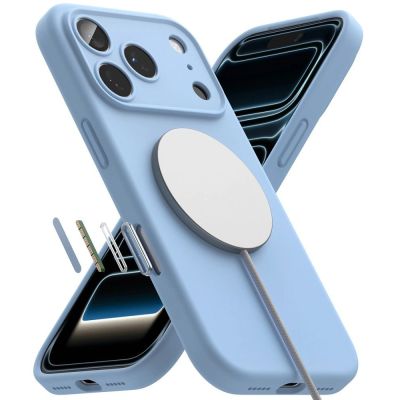 5. Etui Ringke Silicone MagSafe na iPhone 18 Pro Max / 17 Pro Max - jasnoniebieskie